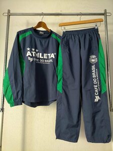 ATHLETA アスレタ 両面プリント ウインドブレーカー ピステ上下 セットアップ S ネイビー×グリーン ★サッカーフットサル