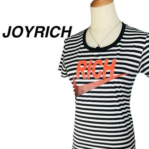 NS00122 美品 JOYRICH ジョイリッチ Tシャツ ボーダー Sサイズ ブラック/ホワイト ややロング丈