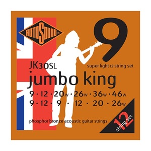 ロトサウンド 12弦ギター弦 1セット JK30SL Jumbo King Super Light 12-Strings Set 9-46 12弦アコースティックギター弦 ROTOSOUND