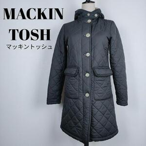 【a026】MACKIN TOSH 美品 キルティング ボア ロング コート