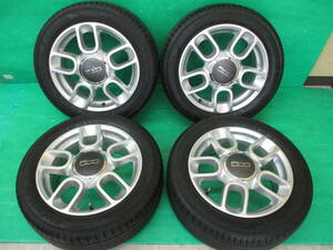  FIAT 500 純正【15×6J+35 4H-98】YOKOHAMA BluEarth GT 185/55R15 82V 4本セット♪埼玉県発 現物確認Ok♪フィアット