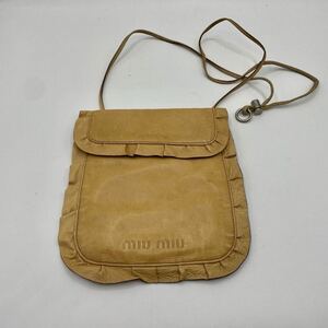 ◎arahive /miu miu◎ leather shoulder bag アーカイブ 90年 00年 ミュウミュウ レザー ショルダーバッグ ロゴ型押し 1円 ●希少色 白タグ