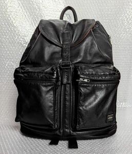 美品 PORTER タンカー レザー ポーター リュック バッグ TANKER LEATHER