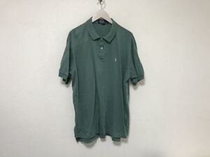 本物ポロラルフローレンPOLO RALPHLAURENコットンデカビッグ半袖ポロシャツビジネススーツアメカジパーティーメンズXLアメリカ製グリーン