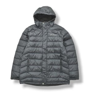 ★ビッグシルエット エディーバウアー EDDIE BAUER ダウン ジャケット XL グレー ロゴ プリント ウィンド ブレーカー アウトドア ウェア★