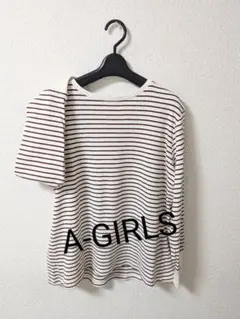 〘超美品〙A-GIRLS 細ボーダー　国産コットン　あったか　長袖カットソー