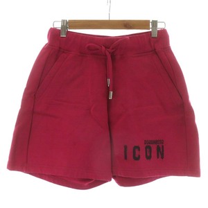 ディースクエアード DSQUARED2 タグ付き Icon Spray Sw Shorts ショートパンツ ハーフパンツ ロゴ 裏起毛 S80MU0016 /AN26 ピンク XS ■GY2