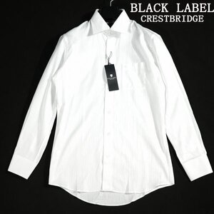 新品1円～★定価1.9万 BLACK LABEL ブラックレーベル クレストブリッジ 長袖 シャドーストライプセミワイドカラーシャツ M 白◆5646◆