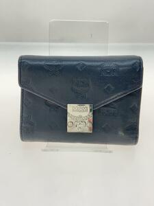 MCM◆3つ折り財布/レザー/BLK/レディース/MYS9APA54BK001