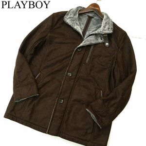 PLAYBOY プレイボーイ 秋冬 裏ボア フェイク ムートン★ ジャケット コート Sz.M　メンズ　A3T12757_B#N