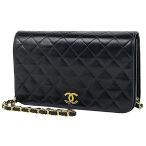 シャネル CHANEL マトラッセ シングルフラップ チェーン ショルダーバッグ ココマーク プッシュロック レザー A03568 レディース 中古