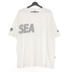 ウィンダンシー WIND AND SEA × VANS チェッカーフラッグ Tシャツ カットソー 半袖 L 白 ホワイト 122H1011599 メンズ