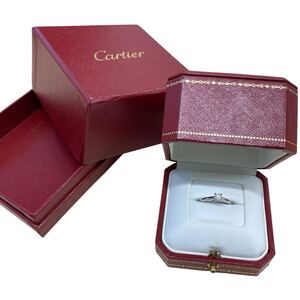 【極美品】Cartier カルティエ 指輪 リング 0.3ct D ダイヤモンド CUN539 Pt 950 プラチナ シルバーカラー 婚約指輪 ソリテール