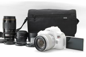 【極美品】Canon キヤノン EOS Kiss X10 ホワイト トリプルレンズキット 新品SD32GB付き