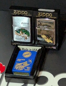 ZIPPO ブラックバス 釣り ジッポー ９６年２個と１５年１個 まとめて セットで