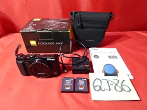 QJ-86/Nikonニコン Coolpix クールピクス A900 コンパクトデジタルカメラ黒/コンデジ 35x4K 箱取説付き 純正バッテリー2個 デジカメ