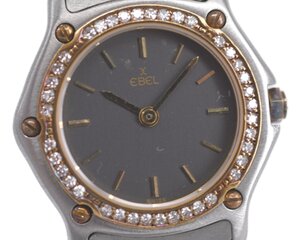 【EBEL】エベル クラシックウェーブ 166902 K18 750YG ベゼル 純正ダイヤ コンビ １２ポイント文字盤 レディース クォーツ 中古品