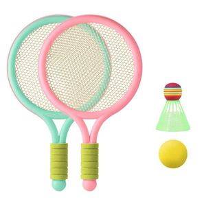 子供用　バドミントン　ラケット　軽量　テニス　ポータブル　スポーツ　アウトドア　Pink Green