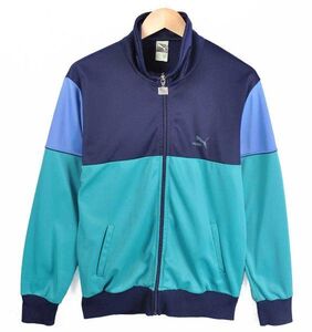 ヴィンテージ 1980年代前半 西ドイツ製 Rhoa-Sport PUMA プーマ ジャージ ネイビー×水色×緑 メンズS(11234