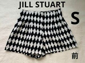 JILL STUART ジルスチュアート ショートパンツ　ダイヤ柄　格子柄　S ブラック　ホワイト