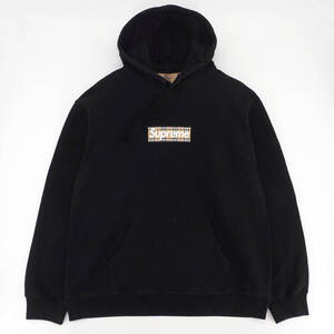 Supreme/Burberry Box Logo Hooded Sweatshirt　黒L　シュプリーム/バーバリー ボックス ロゴ フーデッド スウェットシャツ　2022SS