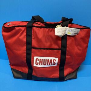 【新品未使用】CHUMS／チャムス ロゴソフトクーラートート クーラーバッグ 色レッド／赤いキャンプサイト 品薄間際 便利なチャムストート