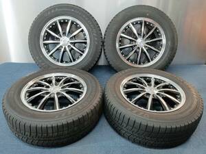 ★8分山★20年製★ ダンロップWM03 195/65R15　MANARAY SPORT 15×6J +50 5H-114.3 4本セット スタッドレス 80系ノア・ヴォクシー等　G458