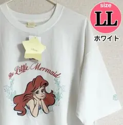 【新品】 Little Mermaid アリエル　Ｔシャツ　ディズニー　白　ＬＬ