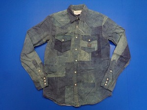 13280■送料込み 美品 Polo RalphLauren DENIM&SUPPLY ポロ ラルフローレン ビンテージ 加工 デニム 長袖 シャン S M L 170/92A 転写