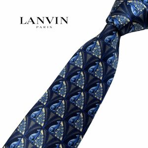 LANVIN ネクタイ 犬柄 パターン柄 ランバン USED 中古 m543