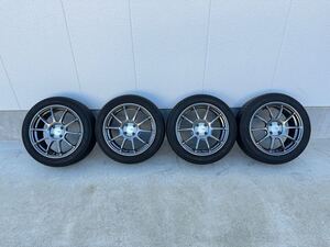 ADVAN Racing RZⅡ RZ2 RZ 16 インチ 6.5J +45 PCD 100 4穴 185/55R16 タイヤ付 キャップ付