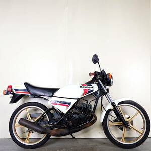 【KAWASAKI AR50 AR050A】始動確認済み 書類付 タンク錆レストアベース 旧車 ゼロハン 希少 (RZ CB RD MBX NS NSR GR KSR 50【埼玉/熊谷】