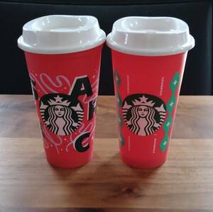 ★スターバックス ホリデー 2021・2022 リユーザブルカップ 2個セット RED CUP★473ml CELEBRATING 50 YEARS OF COFFEE＆JOY