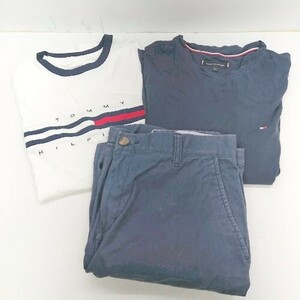 ◇ 《 Tommy Hilfiger まとめ売り3点セット カジュアル ロンT Tシャツ ハーフパンツ メンズ 》 E 1405140010909