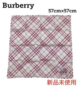 【新品未使用 即日発送 】BURBERRY 大判 コットン ピンク チェック ハンカチ 花 刺繍 バーバリー ノバチェック