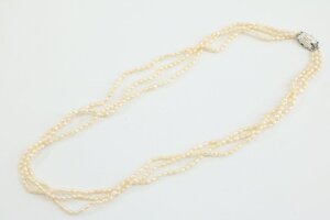 TASAKI 田崎真珠 タサキ 留め具シルバー ケシパール 3連 ネックレス レディース アクセサリー 3800-A