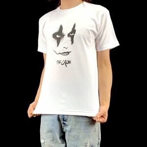 新品 クロウ 飛翔伝説 THE CROW エリック ブランドン リー 顔パーツ Tシャツ S M L XL ビッグ オーバー サイズ XXL~5XL ロンT パーカー 可