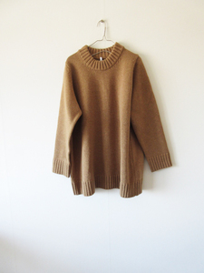 NO CONTROL AIR FIRMUM / フィルマム FR241KF Super 100Mule Tweed Wool Big Knit XS CAMEL * プルオーバー ニット