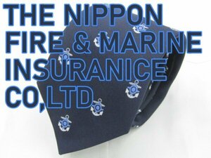 【日本火災海上保険】 OC 885 日本火災海上保険 THE NIPPON FIRE ＆ MARINE INSURANICE CO, LTD ネクタイ 紺系 イカリ マリン ジャガード