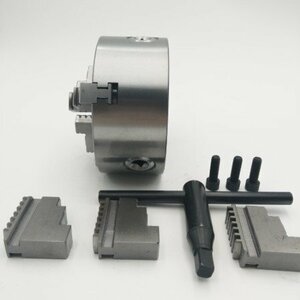 精密 125mm 三爪チャック ３つ爪チャック 旋盤用 レンチ ねじ