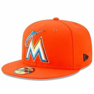 USA正規品 「7.1/2」 新品 Newera ニューエラ MLB 公式 オーセンティック 59FIFTY マイアミ Miami マーリンズ Marlins オレンジ Road