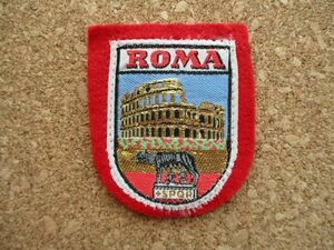 70s イタリア ROMA ローマ ワッペン/ロームルス ビンテージEUコロッセオ欧州アップリケ料理パッチ旅行エンブレム土産レムス