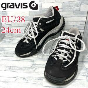 gravis グラビス スニーカー ローカット ブラック EU38/24cm