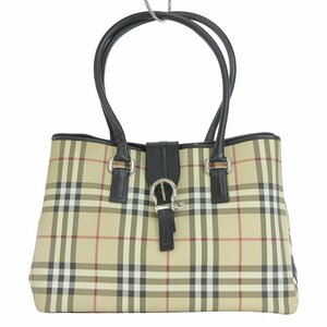 バーバリー ロンドン BURBERRY LONDON トートバッグ ノバチェック PVC マグネットホック ベージュ 鞄 ■SM3 レディース