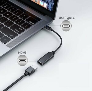 66_USB Type C to HDMI 変換ケーブル 交換ケーブル USB-C HDMI 4K出力 設定不要