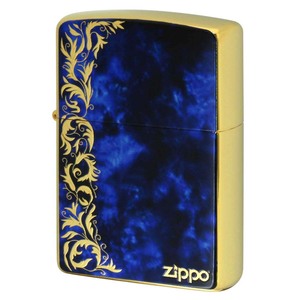 Zippo ジッポライター 大理石調 ブルーマーブル アラベスク 唐草 金メッキ Marble Arabesque 2G-BLARZ