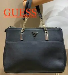 GUESS ゲス ハンドバッグ 黒 ブラック　トートバッグ　レザー