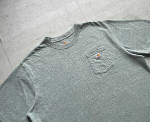 Carhartt カーハート ショートスリーブ ポケット付き Tシャツ グリーン 2XL オリジナルフィット