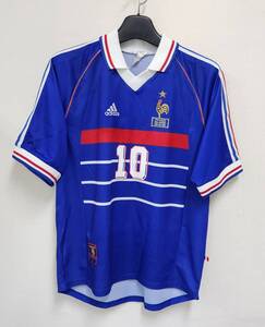 99 フランス France FFF(H)#10 ジダン ZIDANE 半袖 adidas ユーロ00 予選仕様 M-2