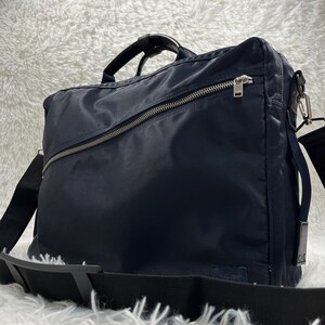 1円〜◎ PORTER 3way ビジネスバッグ ポーター ブリーフケース リュック ショルダーバッグ 吉田カバン 大容量 A4収納可 メンズ ネイビー 